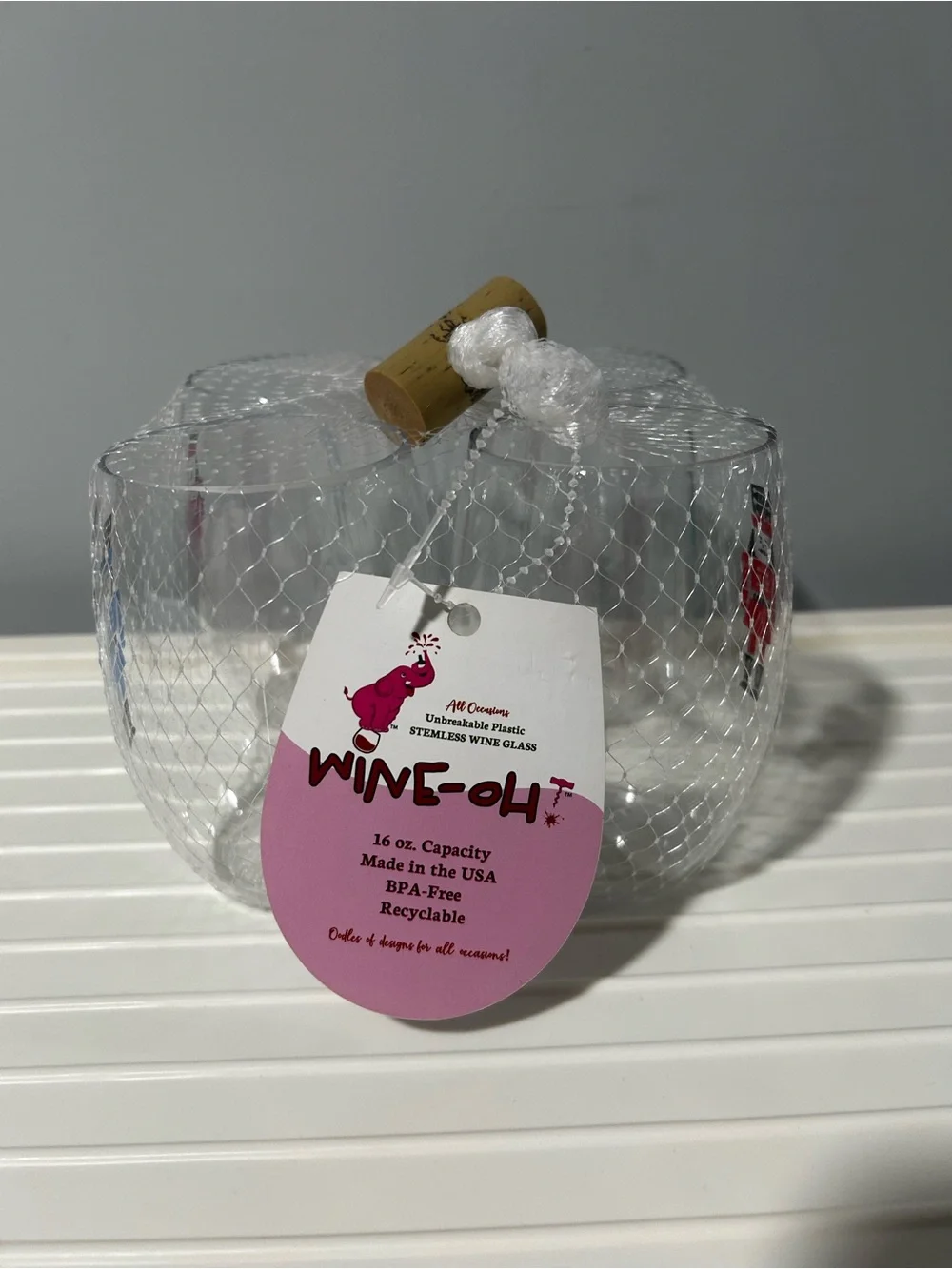 NWT Nutcracker Plastic Shatterproof Stemless Wine Glasses (16oz; set includes 4) - Picture 3 of 3